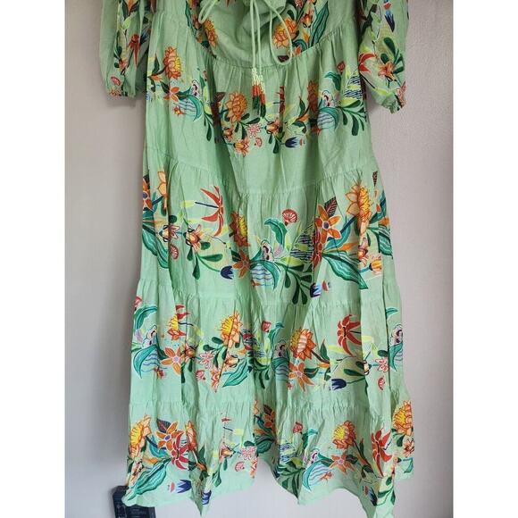 NWT Farm Rio Off-The-Shoulder Tiered Floral Midi Dress Sz LP Petite #9J416 - Picture 6 of 12